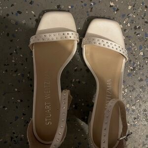 Stuart Weitzman Ivory Studded Heels